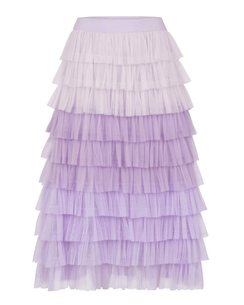 Front of a size 6X Falling Petals Skirt in Purple by JessaKae. | dia_product_style_image_id:352220